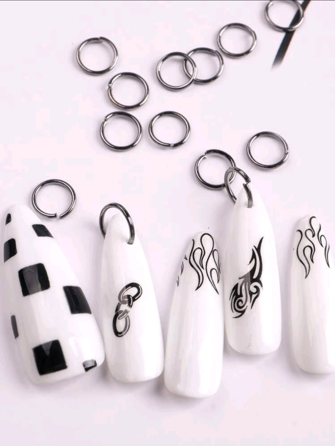 Metal Nail Art Rings