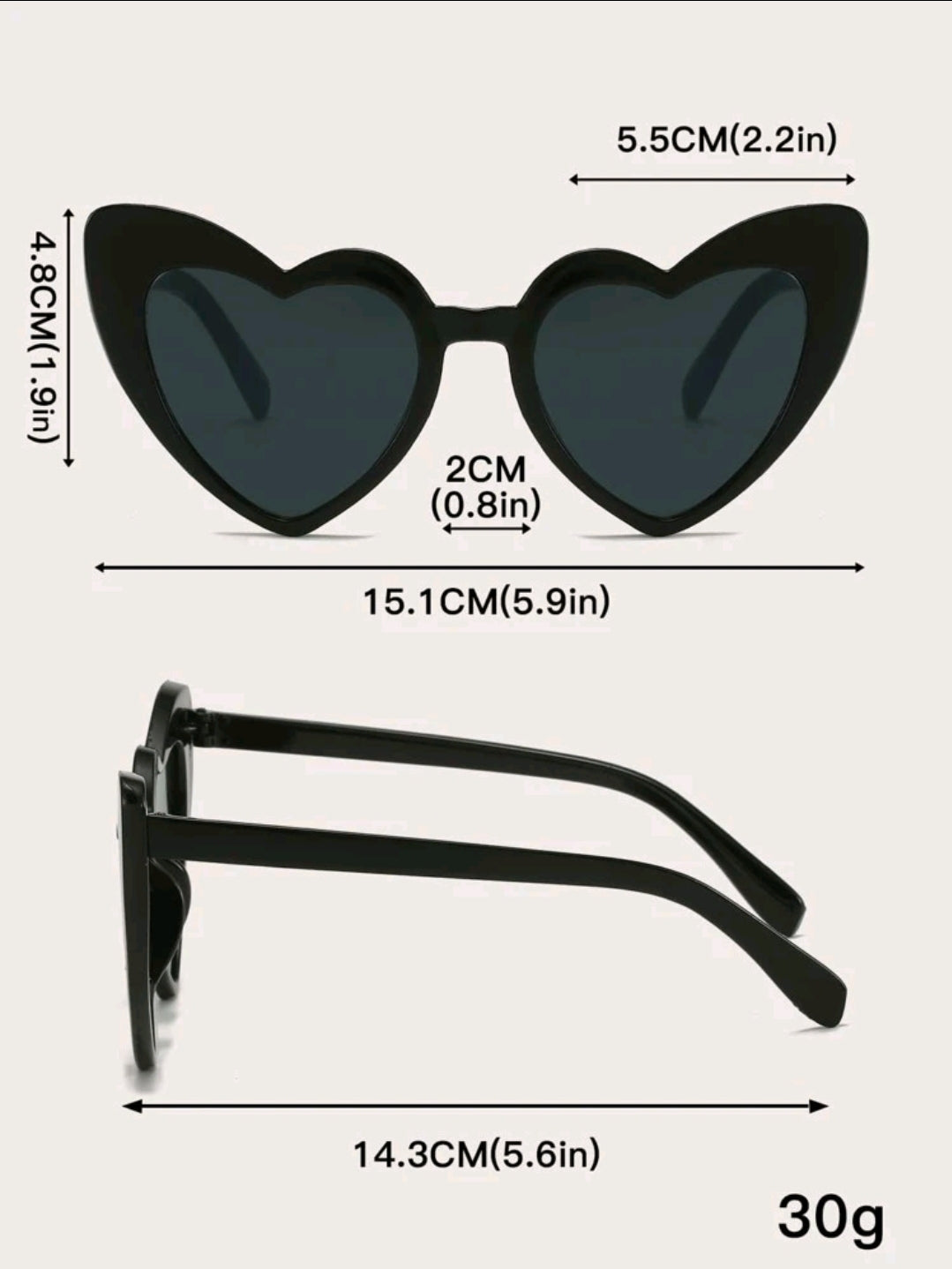 Heart Cat Eye Frame Sunglasses