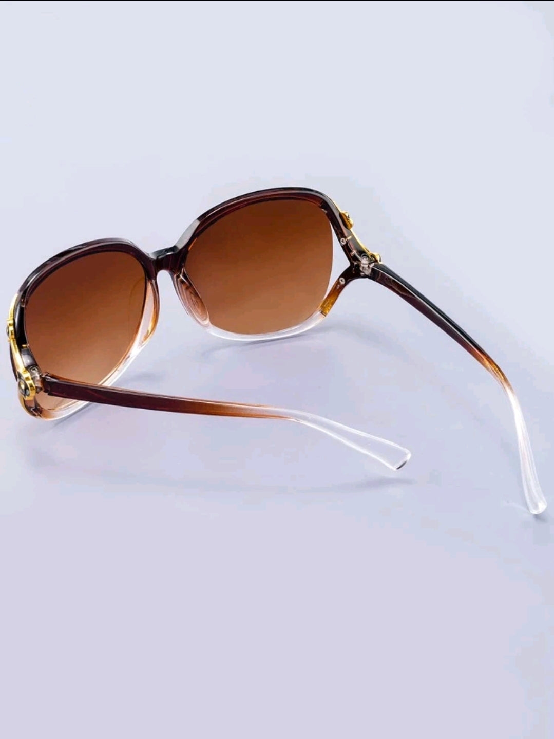 Flower Decor Tinted Lens Fashion Glasses