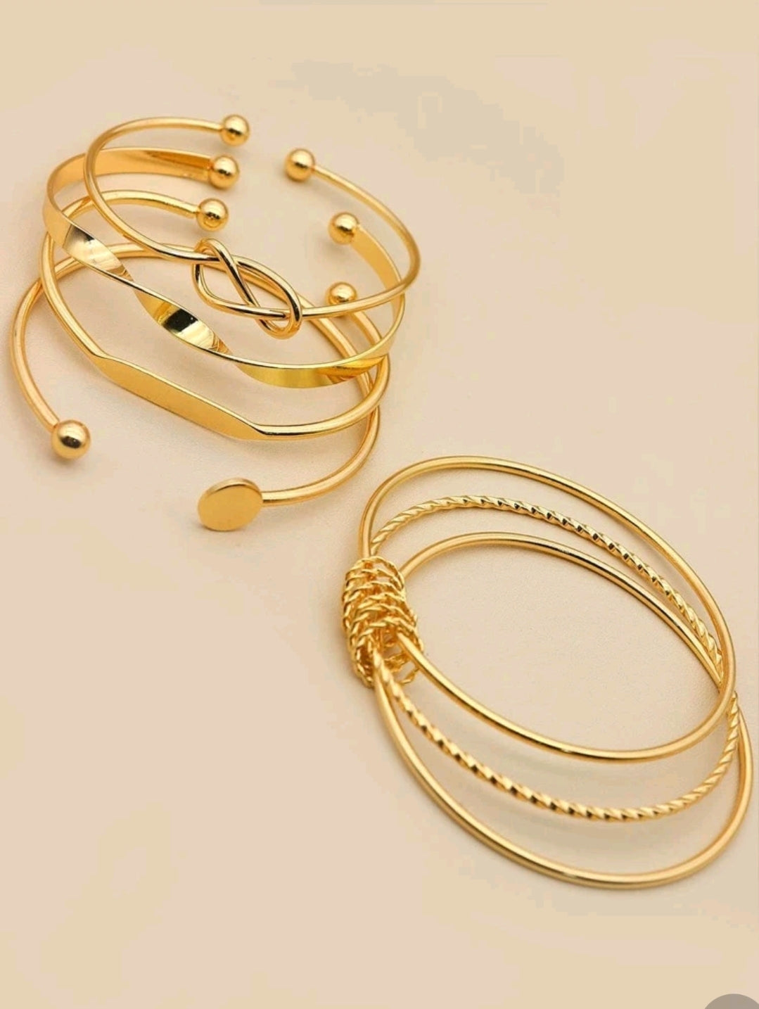 Twist Detail Knot Decor Bangle- 5pc