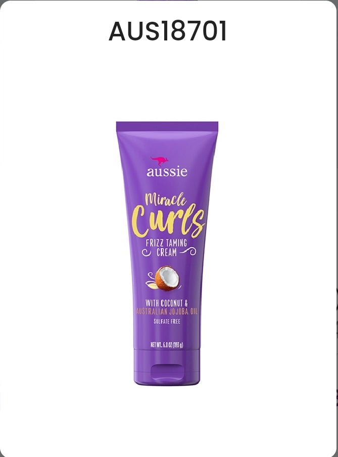 AUSSIE MIRACLE CURLS FRIZZ TAMING CREAM (6.8OZ) TUBE