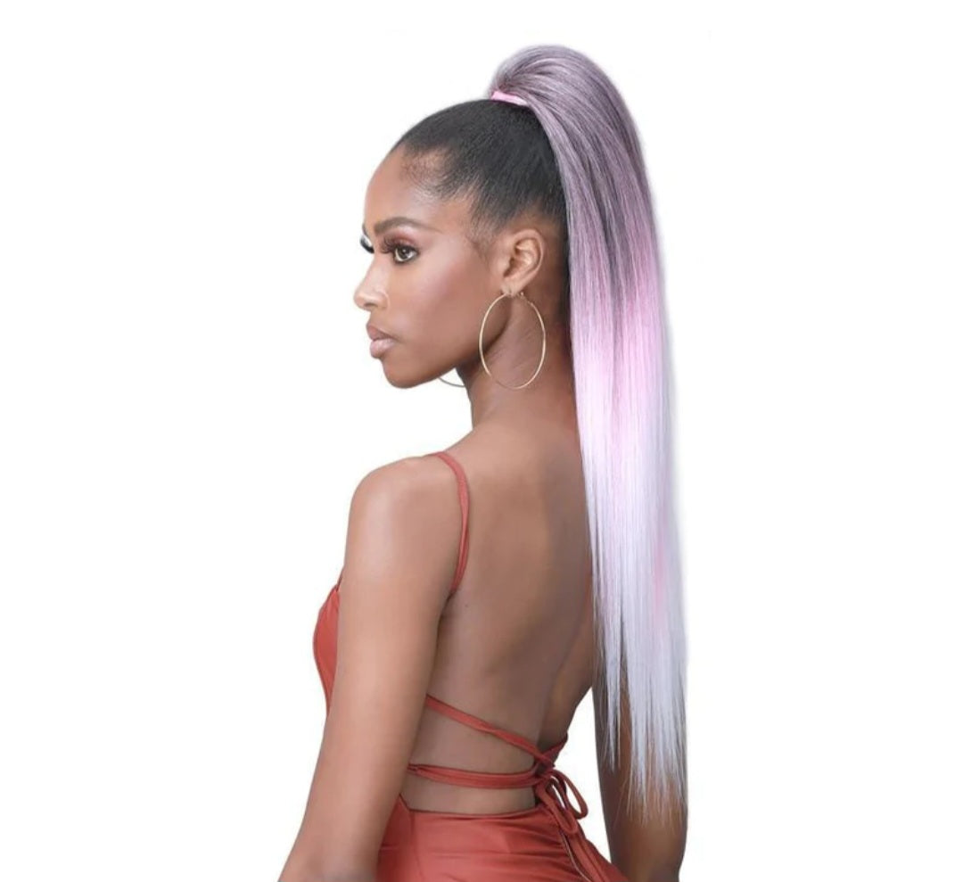 Bobbi Boss Miss Origin Tress Up Human Hair Blend Drawstring Ponytail - Yaky Straight
