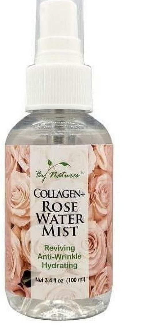 By Natures Collagen + Rose Water Mist Reviving Anti-Wrinkle Hydrating 3.4 Oz