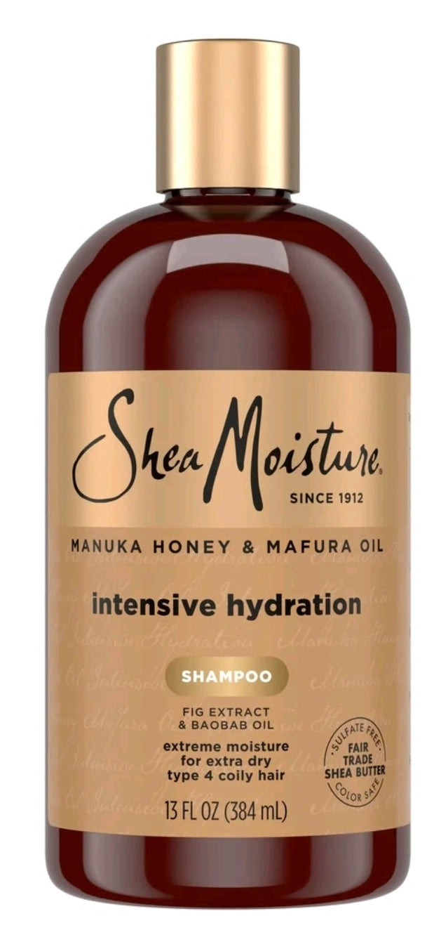 SheaMoisture Intensive Hydration Shampoo For Dry, Damaged Hair Manuka Honey And Mafura Oil Sulfate-Free ,13 fl oz