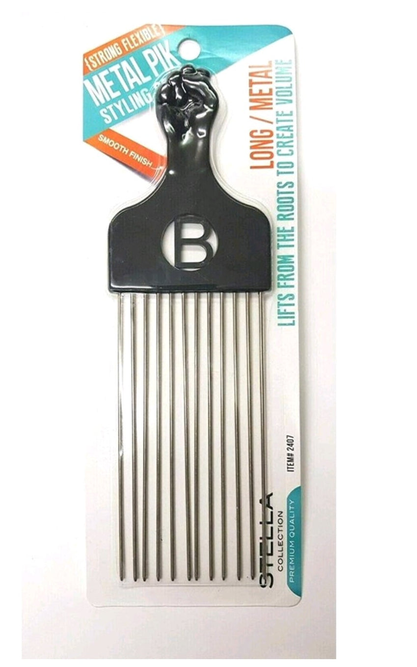 STELLA COLLECTION - Metal Pik Styling Comb Long/Metal