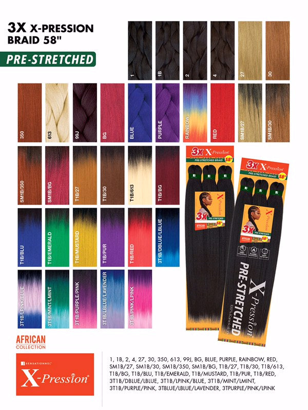 3X XPression Pre-Stretched Braid 58″