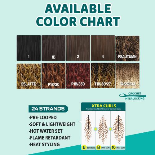 Bobbi Boss Synthetic Crochet Braids - 3X XTRA BOHO FINE TWIST + WAVE 14"