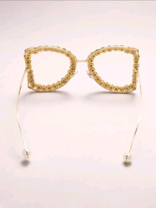 Rhinestone Decor Luxury Style Sunglasses