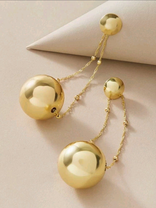 Metallic Ball Drop Earrings