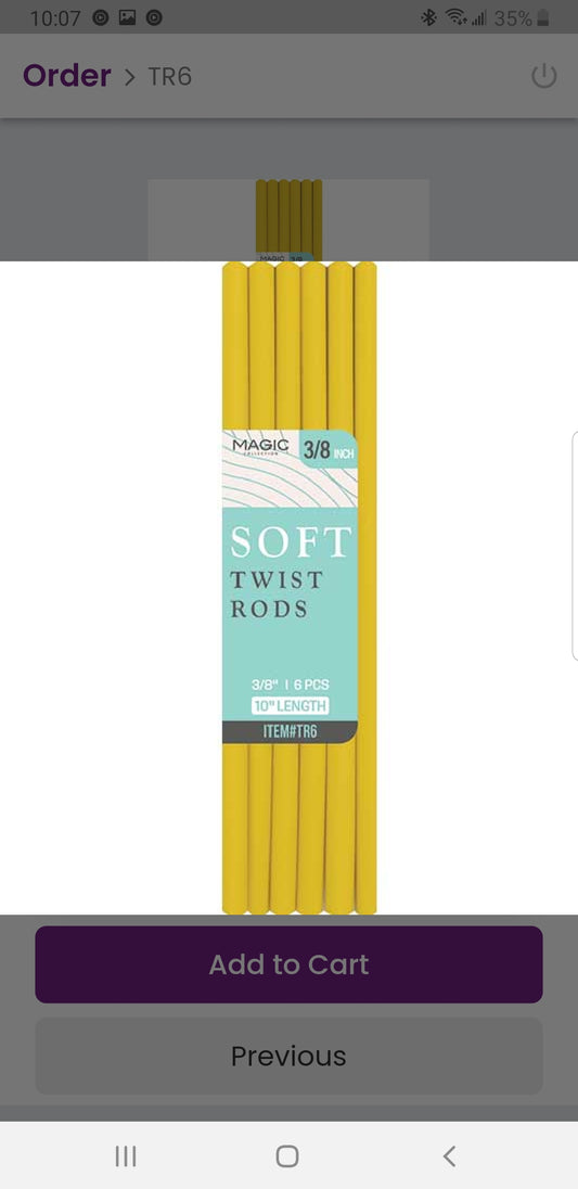RESPONSE 10" TWIST RODS 3/8" YELLOW
