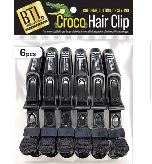 BTL CROCO HAIR CLIP BLACK