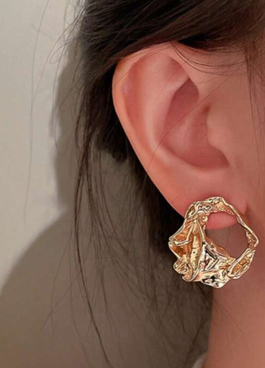 Gold Zinc Alloy Geometric Stud Earrings