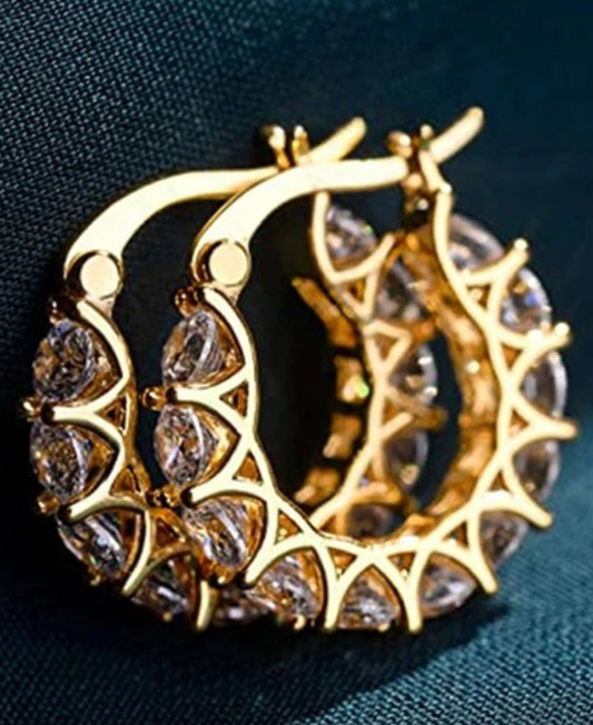 Cubic Zirconia Hoop Earrings