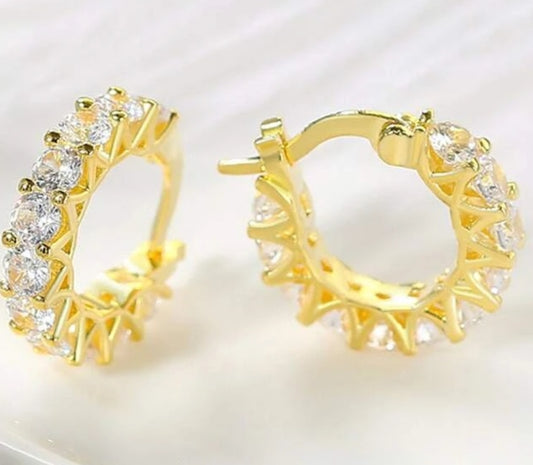 Cubic Zirconia Hoop Earrings