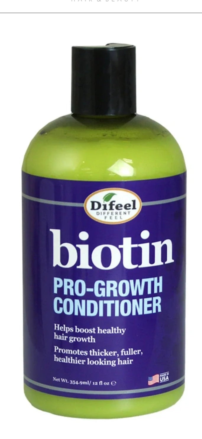 Difeel Biotin Pro-Growth Conditioner, 12 oz Strengthening Formula for Thinning Hair and Regrowth