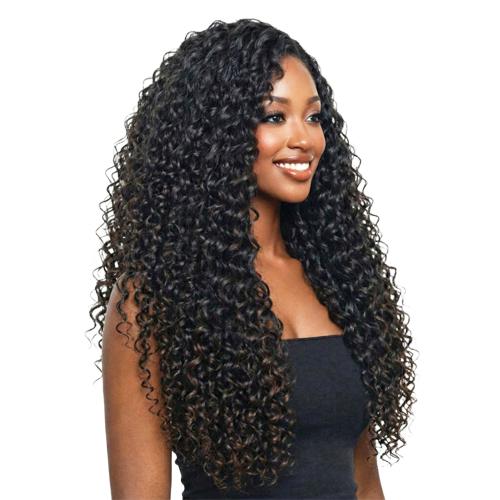 Bobbi Boss Human Hair Blend Crochet Braids Seamless Feather Crochet Deep Wave 20"(100g) Miss Orgins