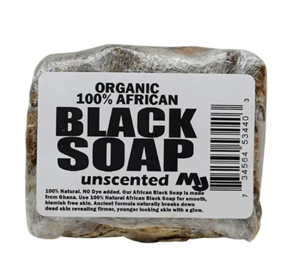 MJ 100% ORGANIC BLACK SOAP UNSCENTED 5 oz