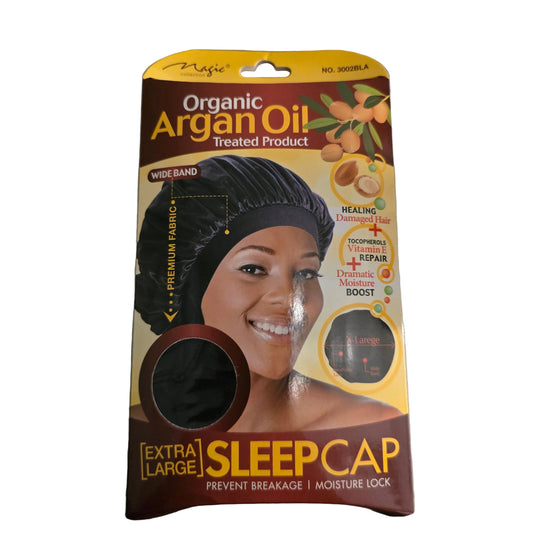 Argan Oil Sleep Cap Black