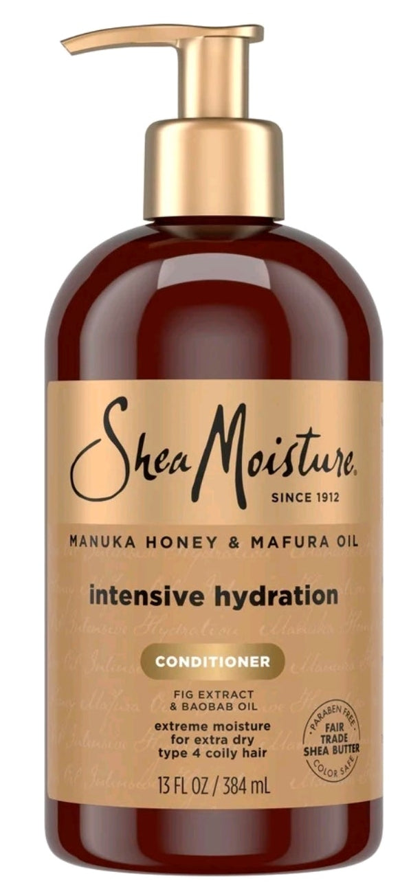 SheaMoisture Intensive Hydration Conditioner For Dry, Damaged Hair Manuka Honey And Mafura Oil Deep Moisturizing Conditioner ,13 fl  oz