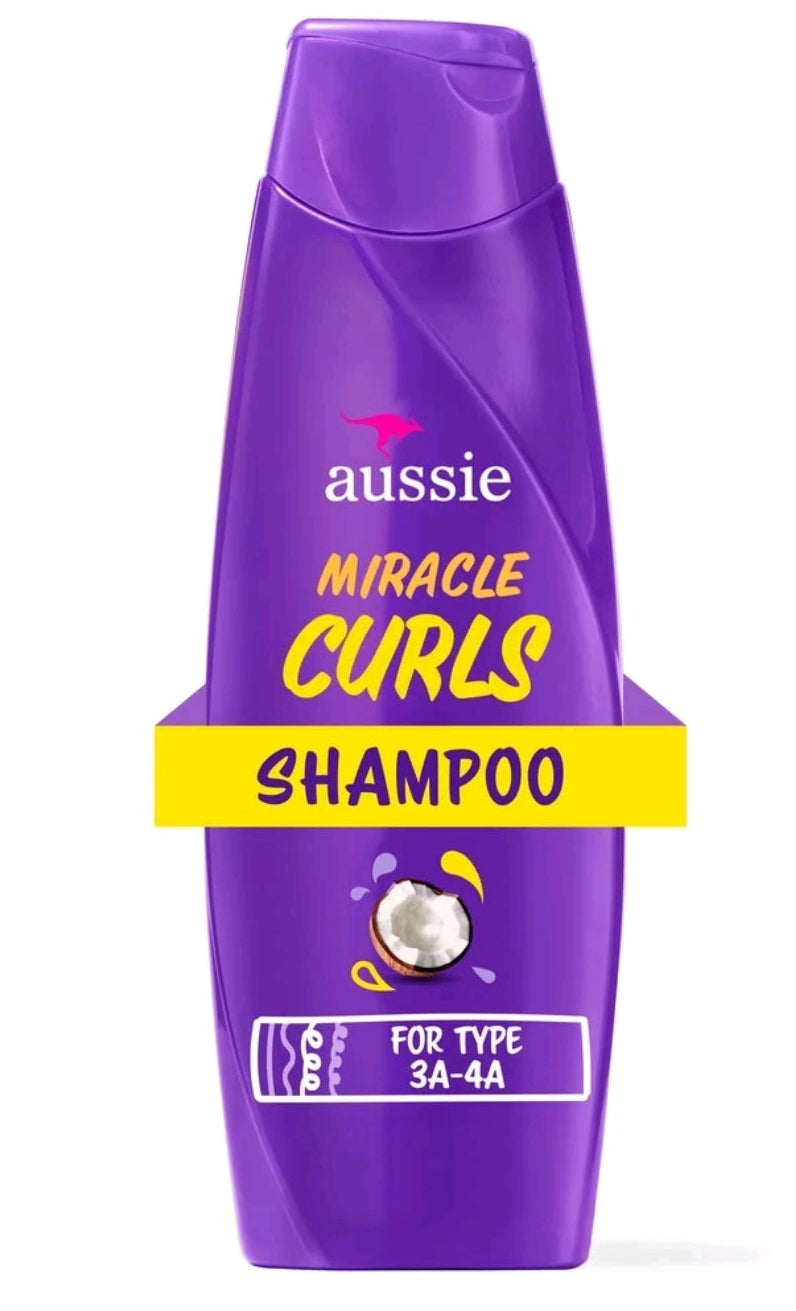 Aussie Miracle Curls Shampoo, Coconut & Jojoba Oil, Paraben Free, for Curly Hair, 12.1 fl oz