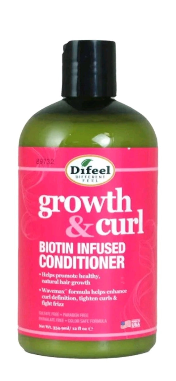 Difeel Growth and Curl Biotin Shampoo 12 oz.