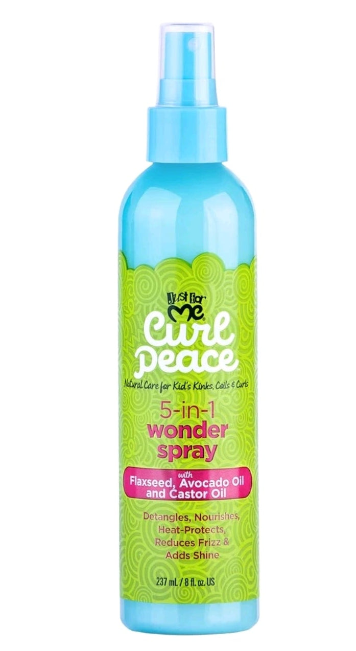 Just For Me Curl Peace 5-in-1 Wonder Spray 8 oz., for Kids, Female, Frizz Control