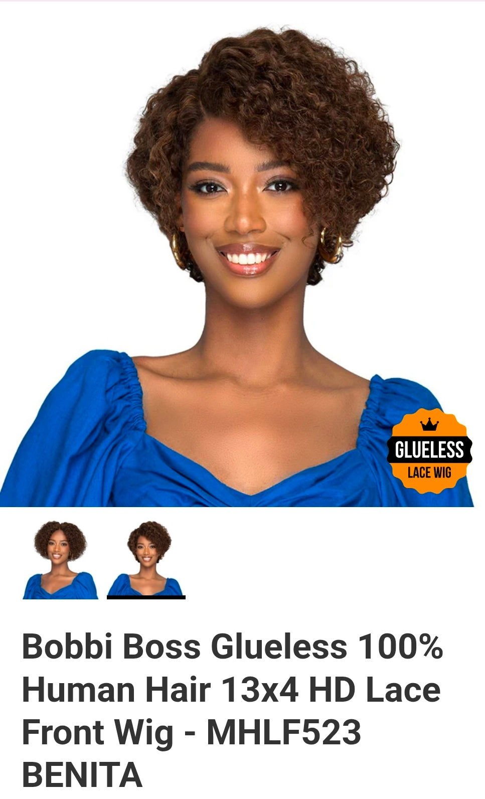 Bobbi Boss Glueless 100% Human Hair 13x4 HD Lace Front Wig - MHLF523 BENITA