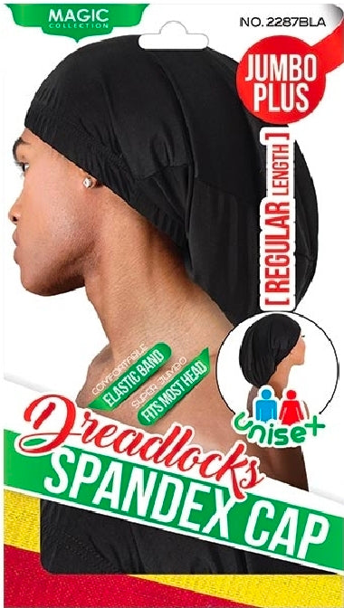 Dreadlocks Spandex Cap Jumbo Unisex Black