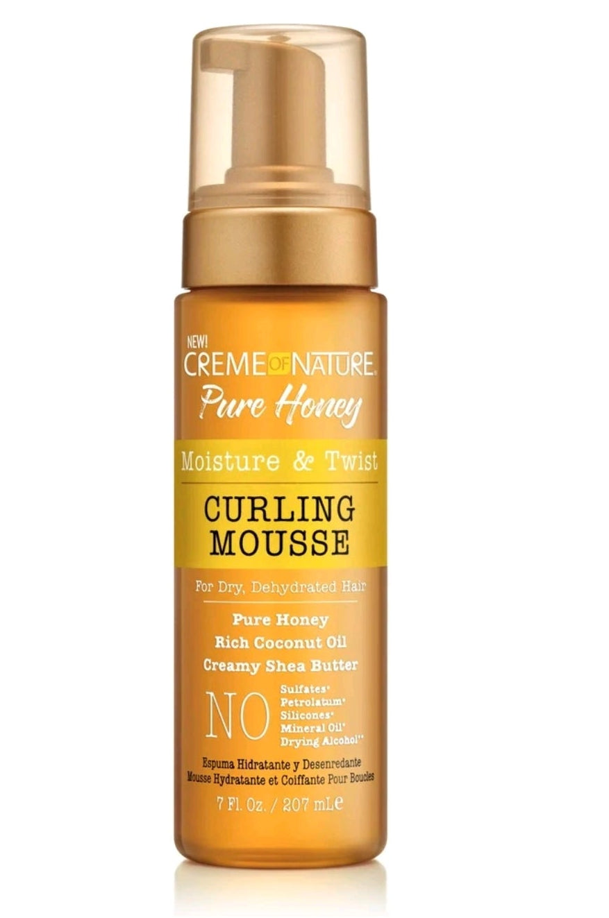 Creme of Nature Pure Honey Moisture & Twist Curling Mousse 7 oz. Moisturizing, Dry Hair, Unisex