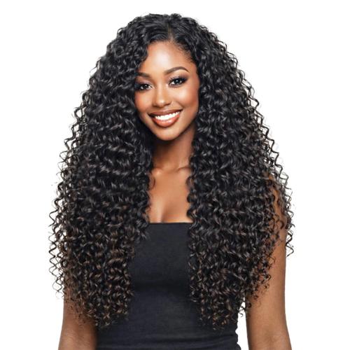 Bobbi Boss Human Hair Blend Crochet Braids Seamless Feather Crochet Deep Wave 20"(100g) Miss Orgins