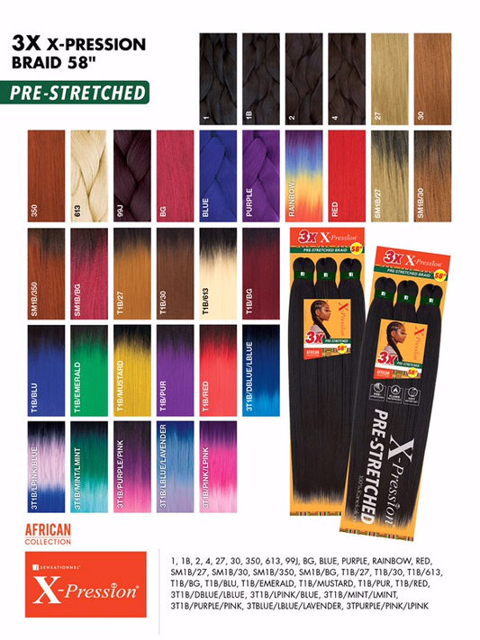 3X XPression Pre-Stretched Braid 58″