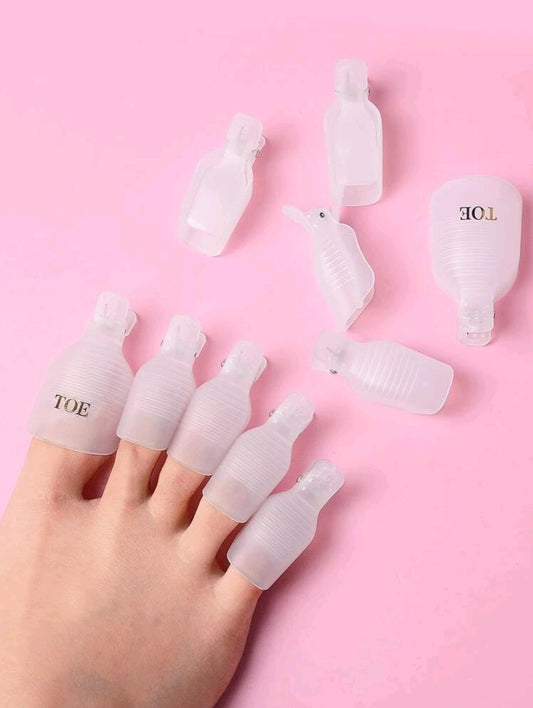10pcs Toenail Polish Remover Clip