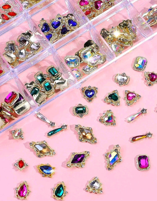 Geometric Rhinestone Nail Art Decoration