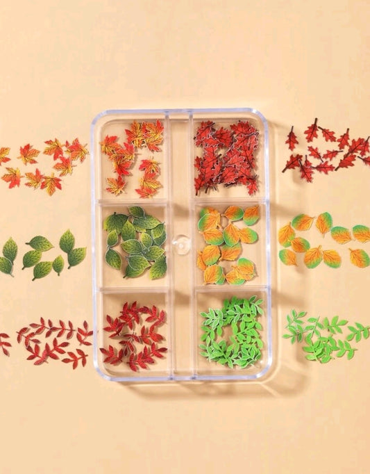 1box Leaf Print Nail Art Decoration